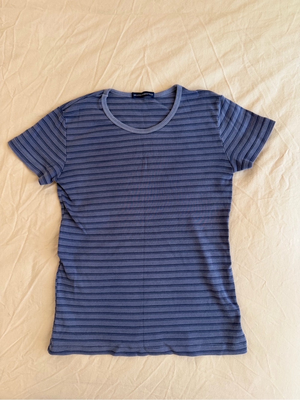 Brandy Melville Hailie shirt light blue stripe xs/small